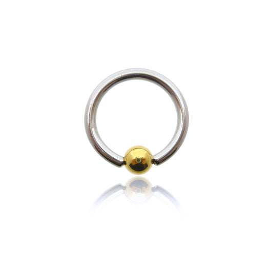 Piercing anneau boule clipée couleur or