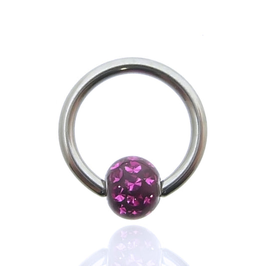 Piercing anneau boule cristal de Swarovski [1,2mm]