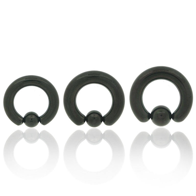 Piercing anneau acier chirurgical noir