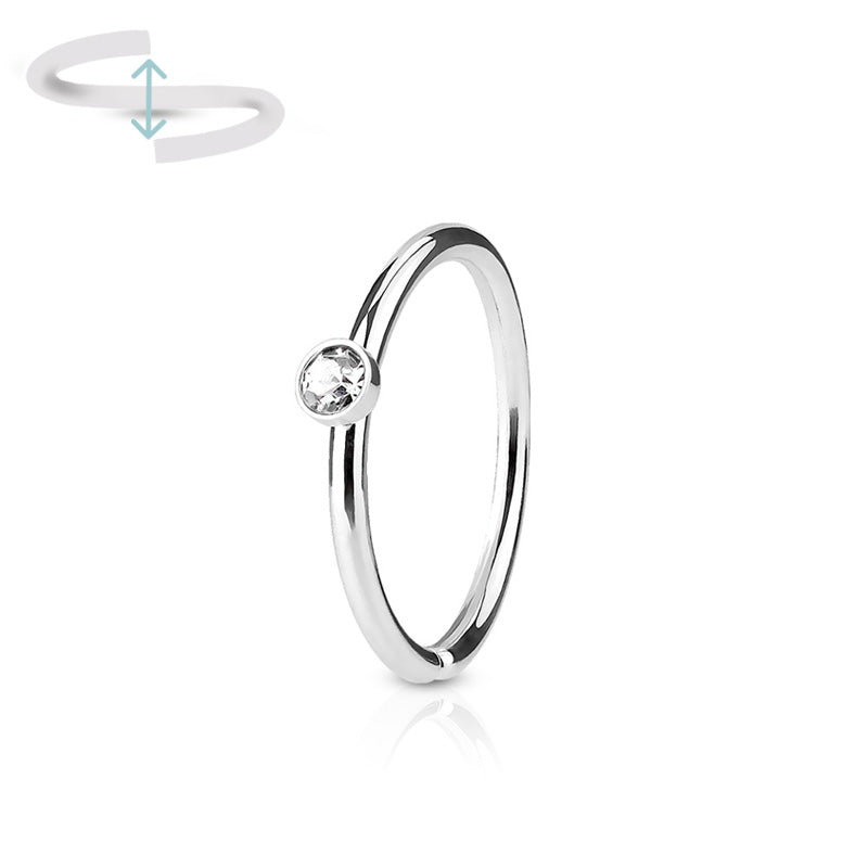 Anneau de piercing strass pour l'hélix et le nez