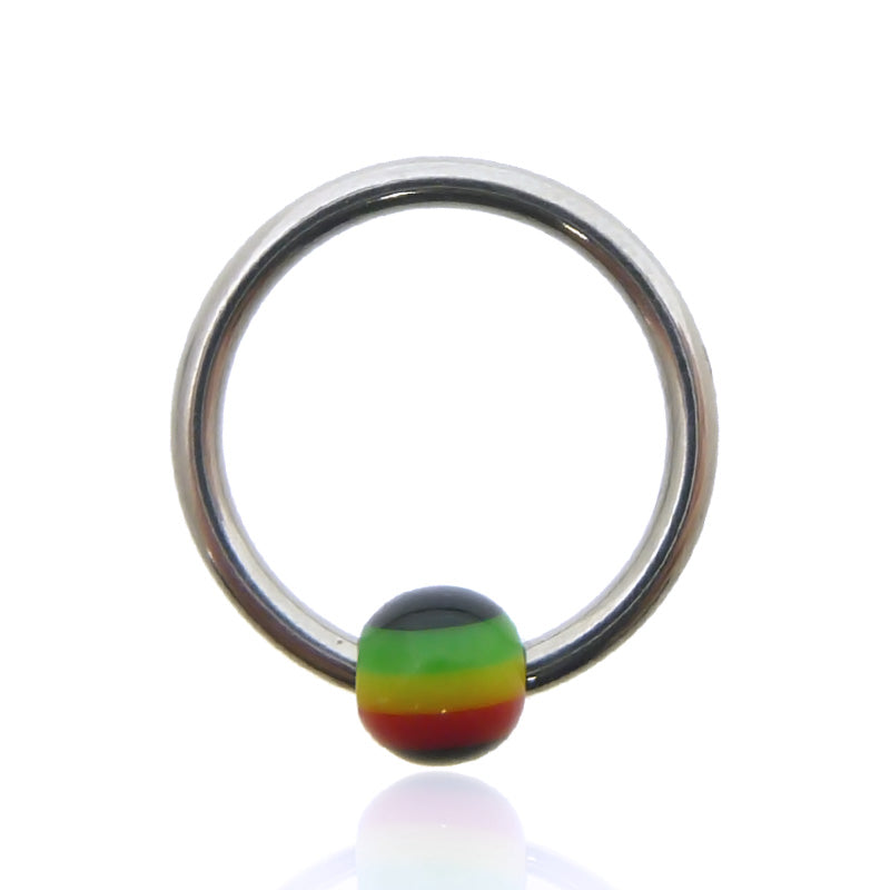 Piercing anneau boule clip rasta