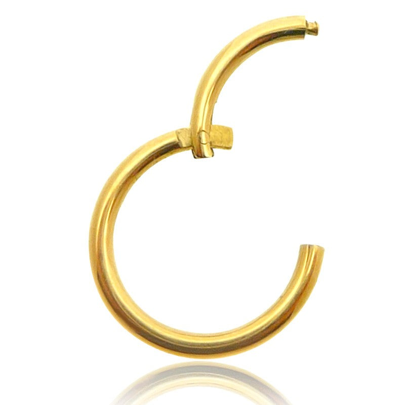Anneau clicker en or jaune facile à poser (cliquable) 1,6mm