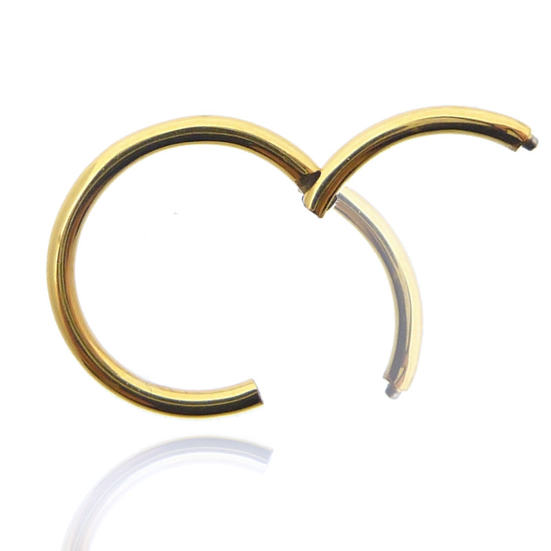Piercing anneau clicker plaqué or ouverture manuelle
