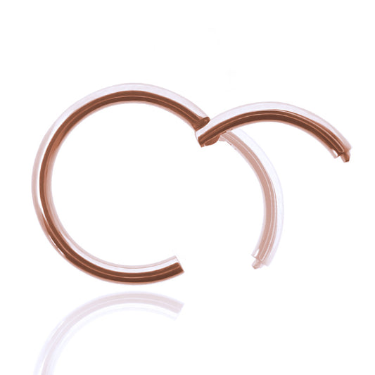 Piercing anneau clicker plaqué or rose ouverture manuelle