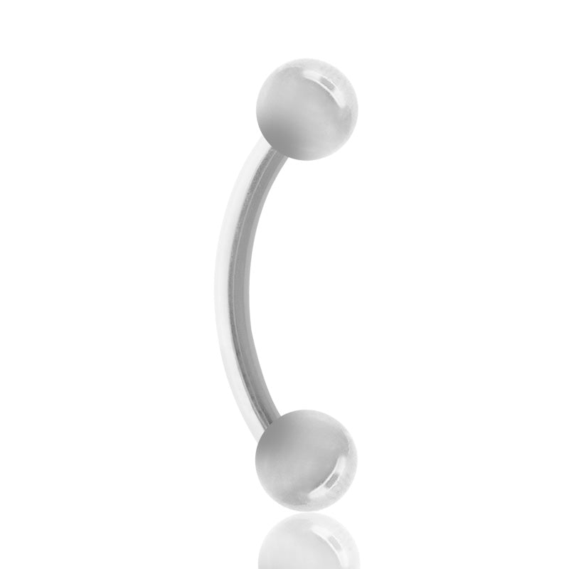 Piercing barre courbe en or blanc