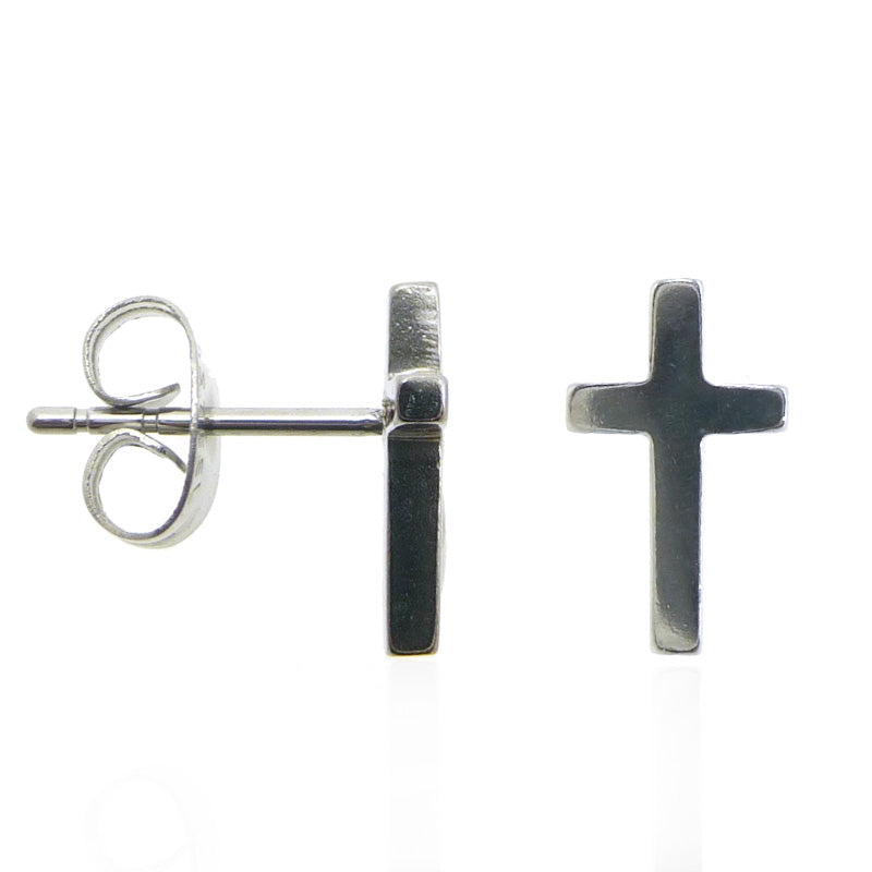 Boucle d'oreille croix en acier chirurgical