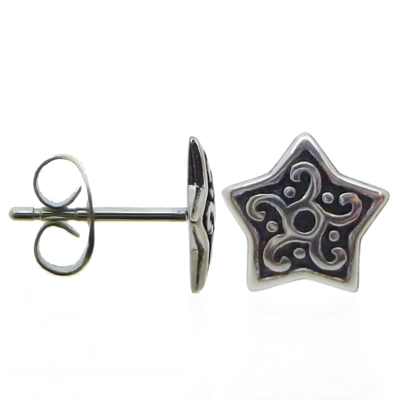 Boucle d'oreille étoile en acier chirurgical