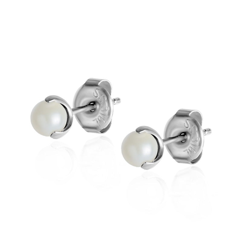 Boucle d'oreille perle nacrée Swarovski