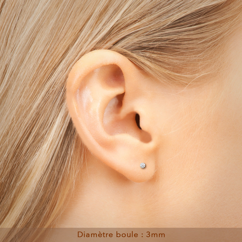 Boucle d'oreille brillante anti allergie