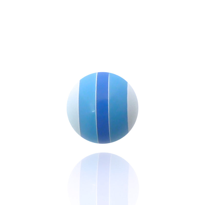 Piercing boule acrylique bleu rayée