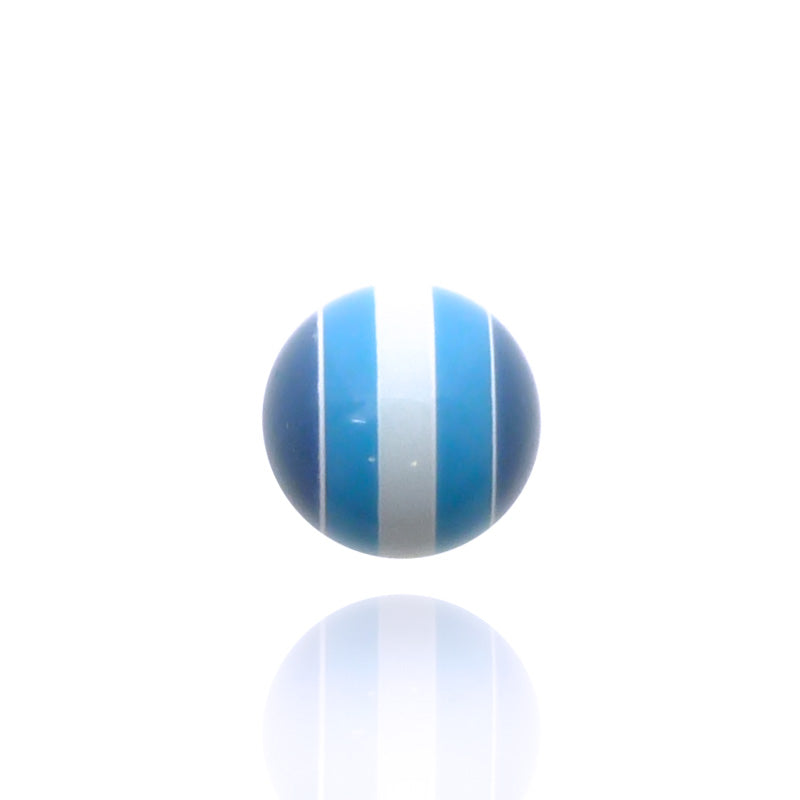Piercing boule acrylique bleu rayée