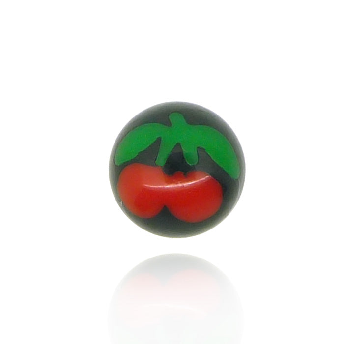 Piercing boule acrylique motif cerises