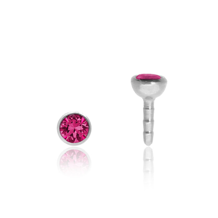 Piercing clipsable brillant fushia