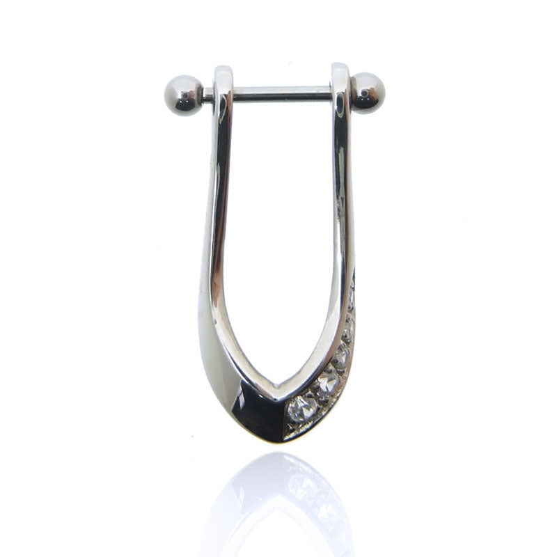 Piercing de cartilage en acier avec brillants