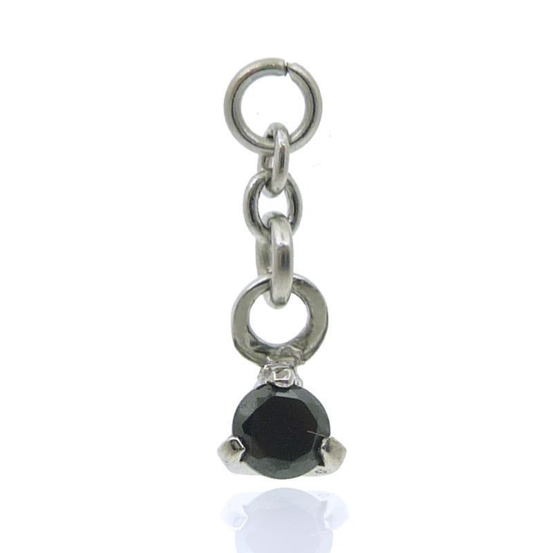 Charms pendentif en acier avec brillant noir