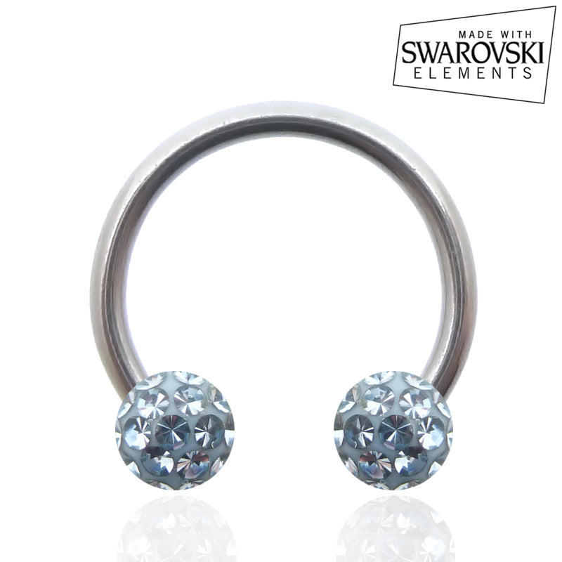 Piercing fer à cheval avec boules en cristal de Swarovski
