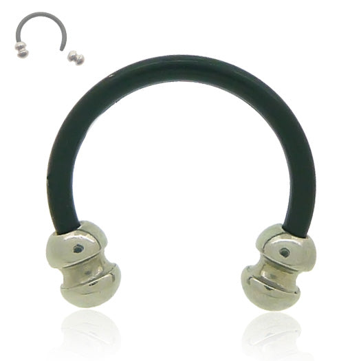 Piercing fer a cheval bioplast noir