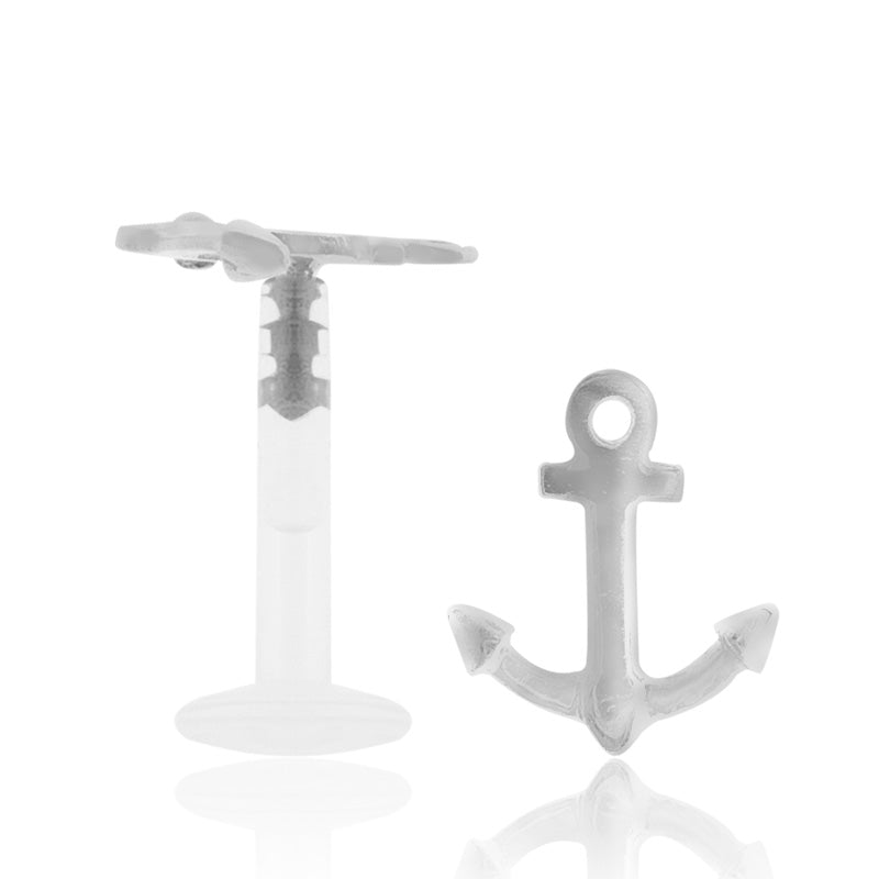 Piercing labret ancre marine or blanc
