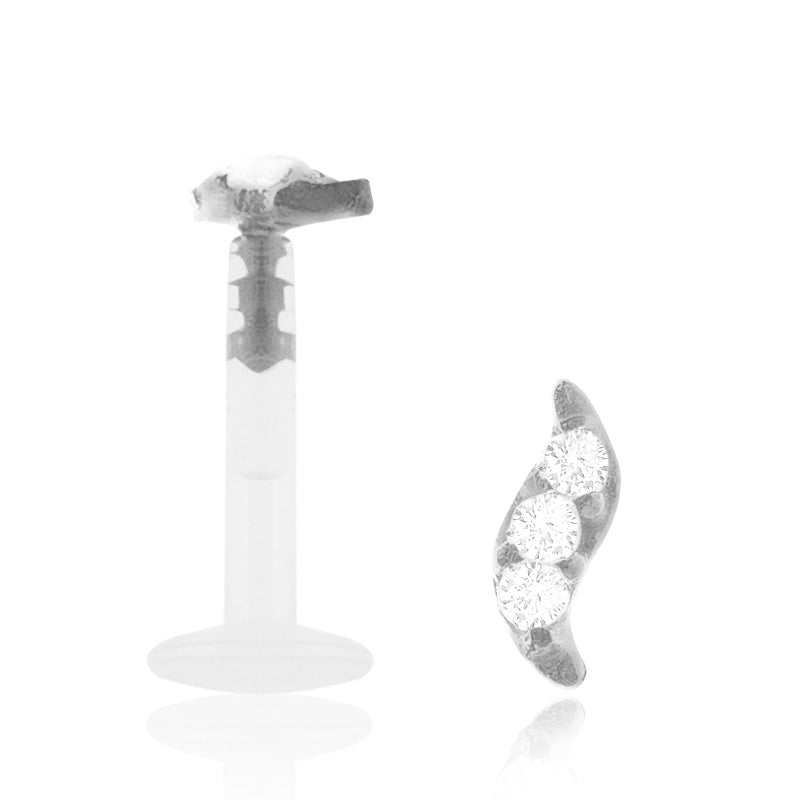 Piercing labret or blanc arabesque