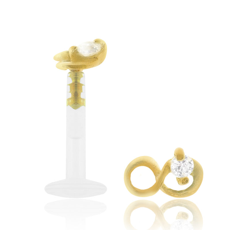 Piercing labret or jaune infini