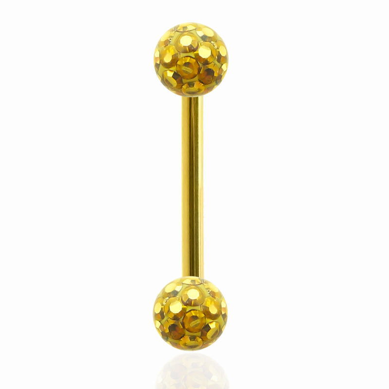 Piercing de langue en cristal de Swarovski or