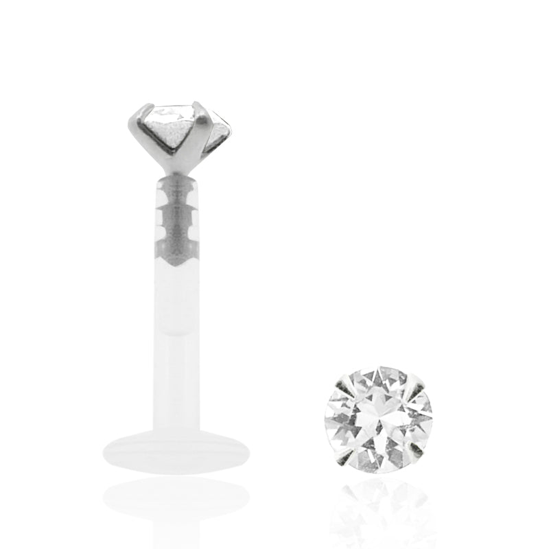 Piercing clipable bioplast zircon blanc