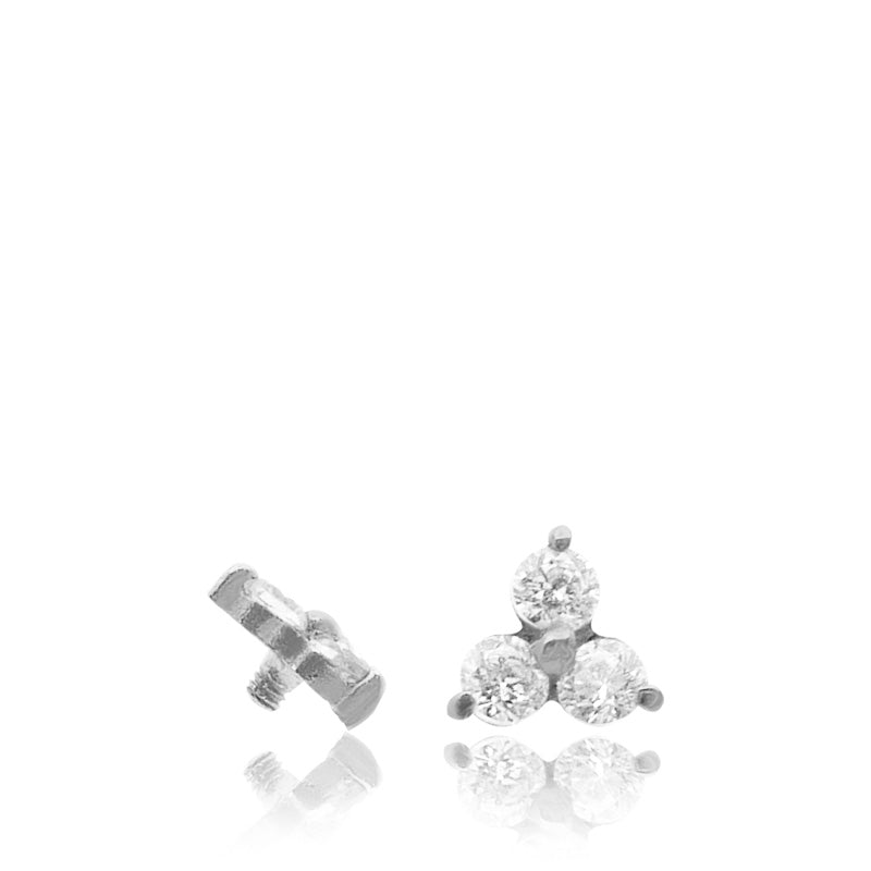 Piercing micro-dermal trèfle or blanc