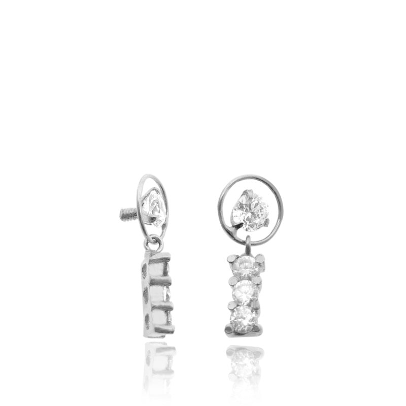 Piercing dermal or blanc avec pendentif