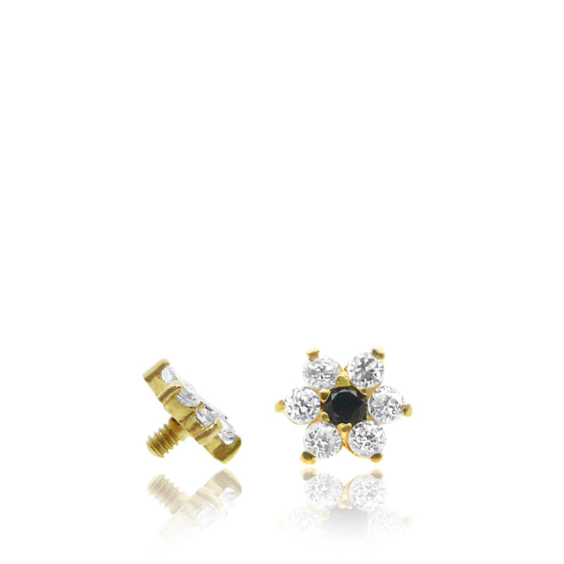 Piercing microdermal fleur en or jaune