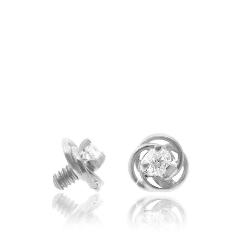 Piercing microdermal or blanc fleur