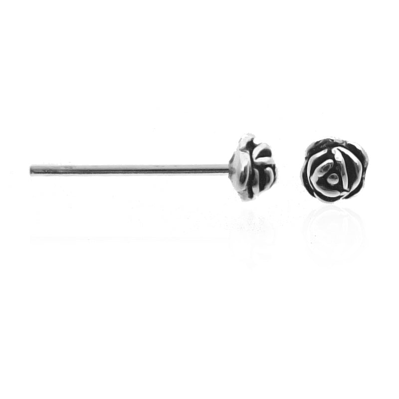 Piercing de nez en argent avec petit rose