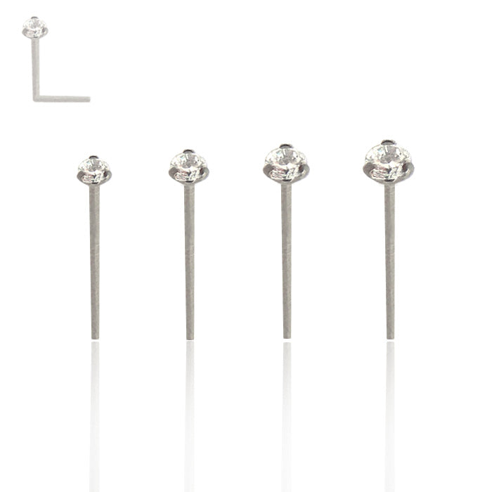 Piercing de nez en argent pierre brillante