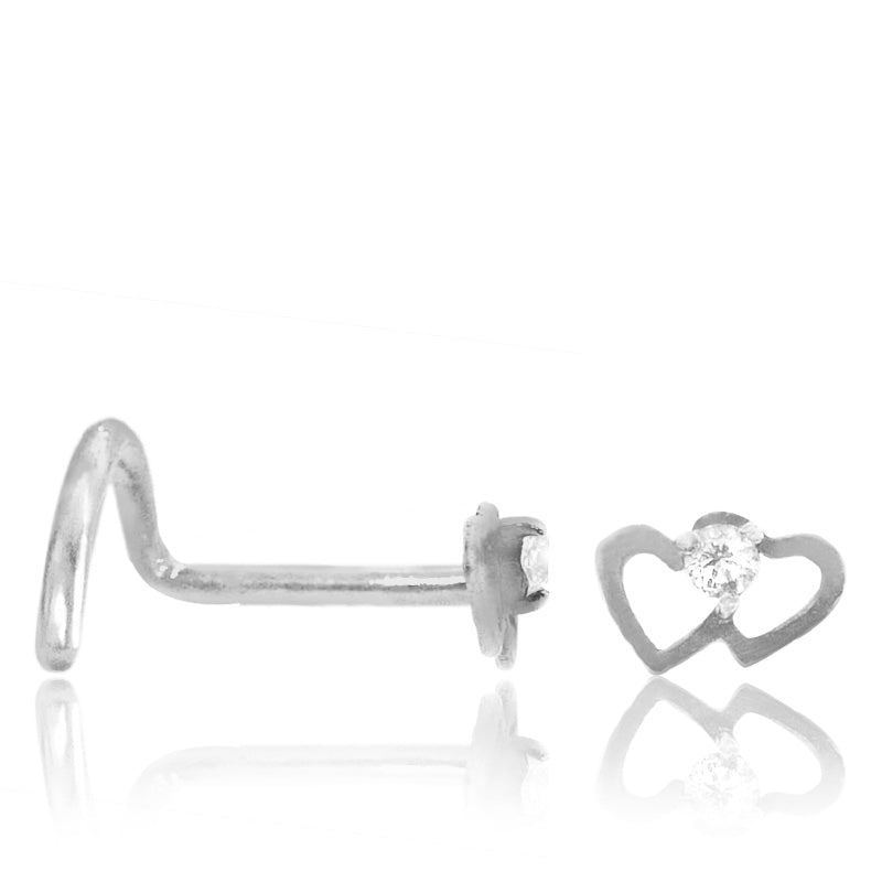 Piercing nez or blanc coeur