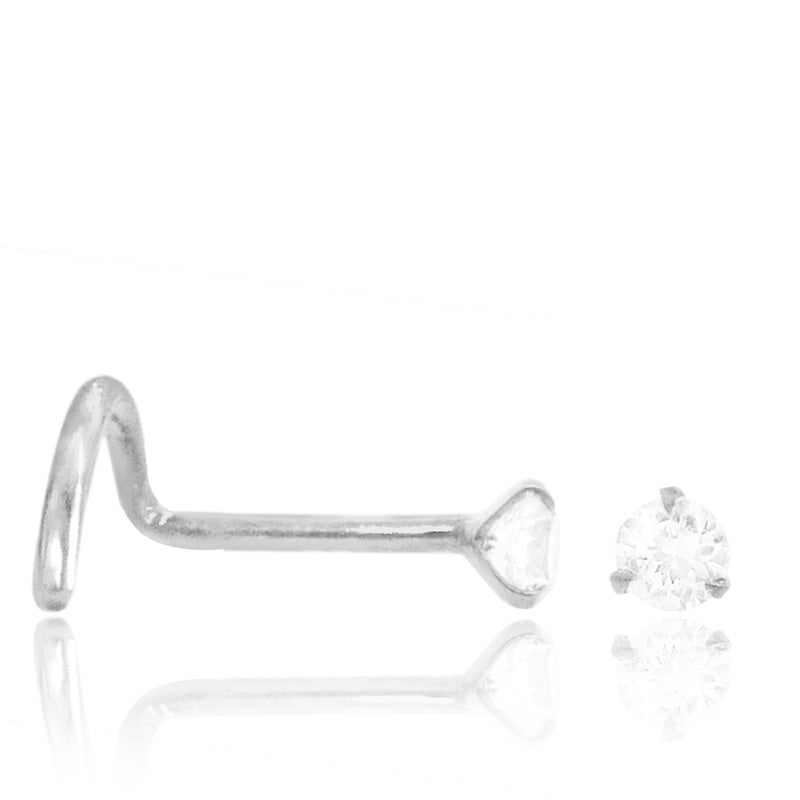 Piercing nez or blanc avec zirconium