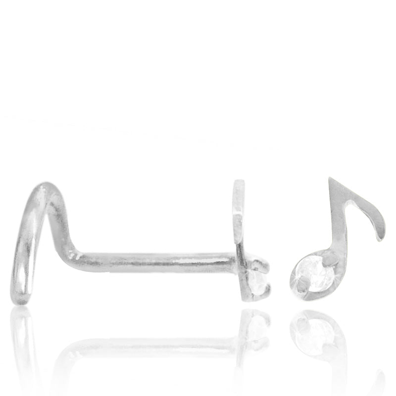 Piercing nez or blanc note de musique