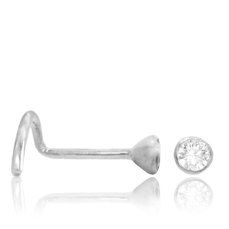 Piercing nez or blanc zirconium