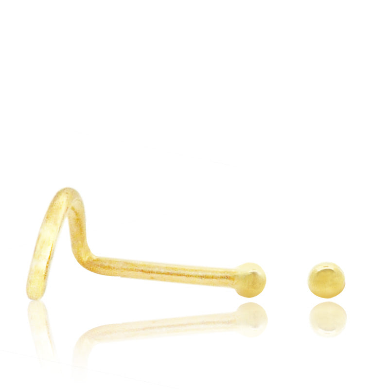 Piercing nez or jaune micro boule
