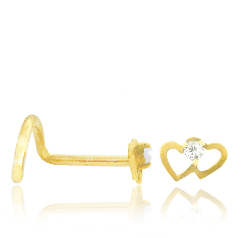 Piercing nez or jaune coeur