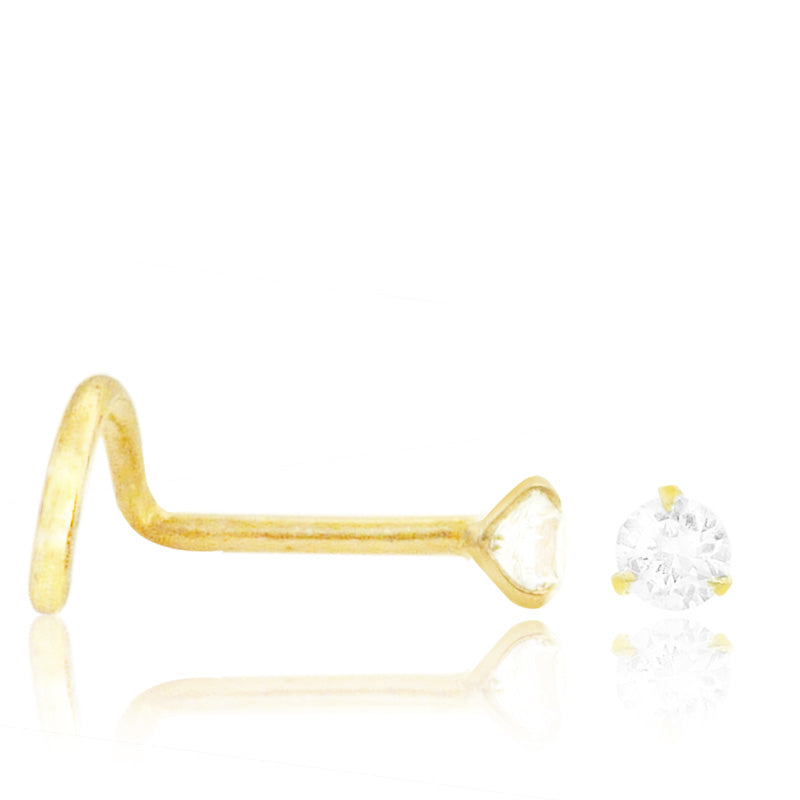 Piercing nez or jaune avec zirconium