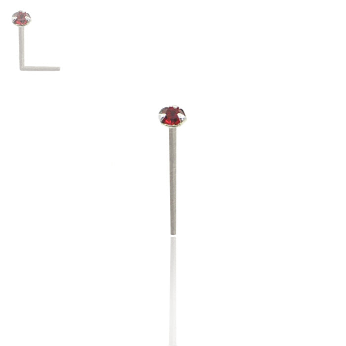 Piercing nez argent rouge