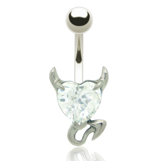 Piercing nombril acier chirurgical coeur