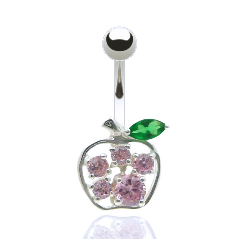 Piercing nombril acier chirurgical pomme