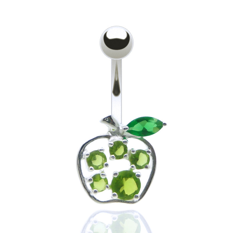 Piercing nombril acier chirurgical pomme