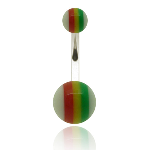 Piercing pour nombril acrylique rasta