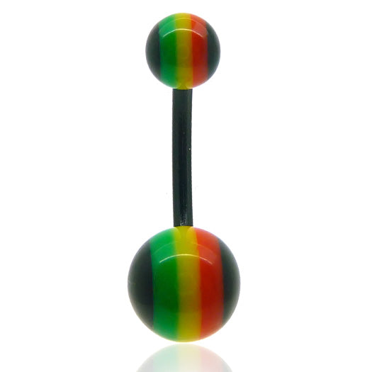 Piercing nombril acrylique et bioplast rasta