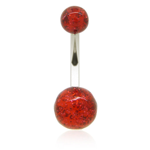 Piercing nombril acrylique pailleté