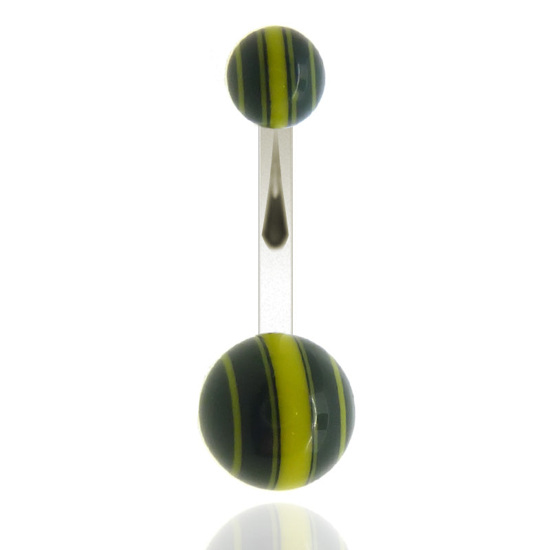 Piercing nombril en acrylique avec rayures