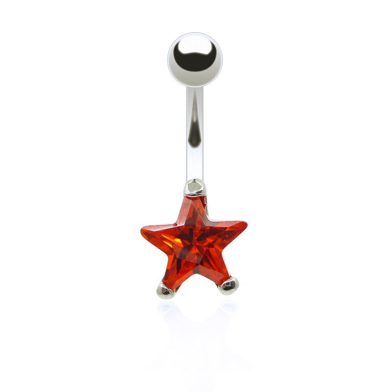 Piercing de nombril étoile brillante