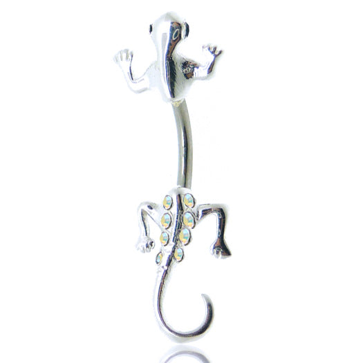 Piercing nombril argent double