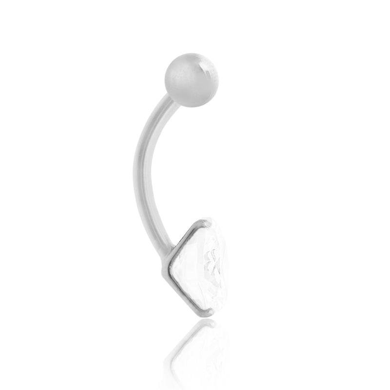 Piercing nombril or blanc avec coeur